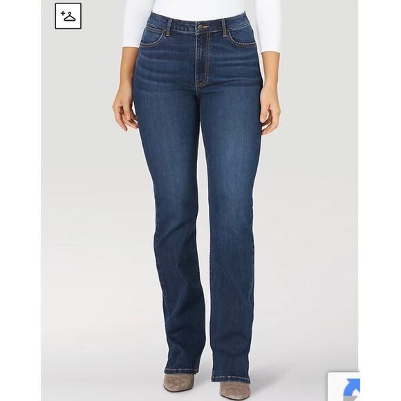 Wrangler Denim - Wrangler Sz 10x32 High Rise Bold Boot Jeans in Stockton Wash Dark Blue Stretchy